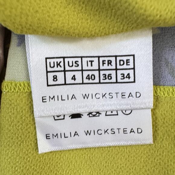 Emilia Wickstead ‘Riona’ Silk Dress Scattered Roses Print NWT Sz US 4 Skater - Picture 11 of 12